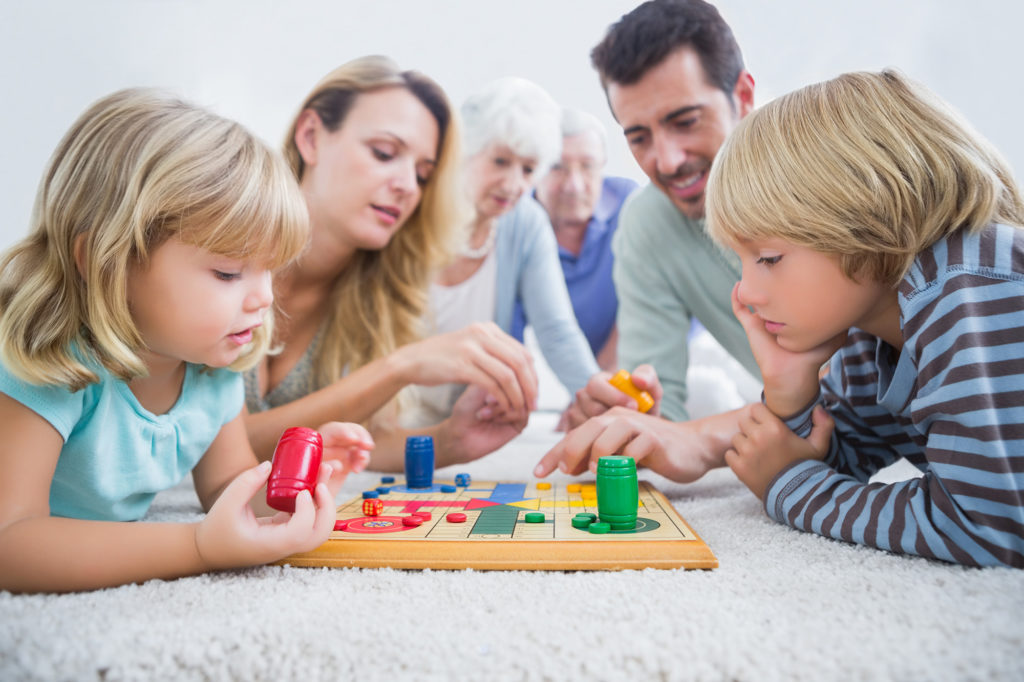 Family playing games