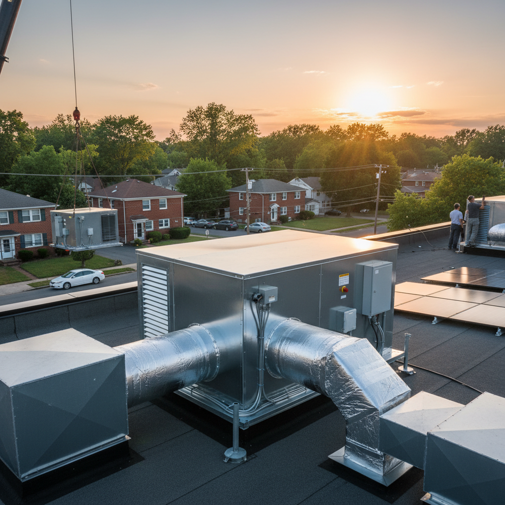 Setting Rooftop Unit Rooftop Unit Installation | Heating Specialties Inc