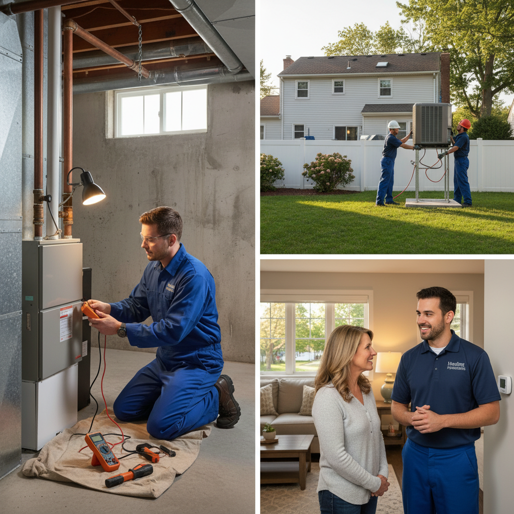 Friendly Heating Specialties technician discussing thermostat options with a homeowner in South Jersey.