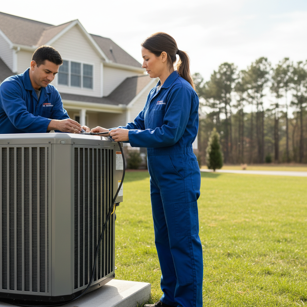 Heating Specialties expert installing a new energy-efficient HVAC system in a South Jersey residence, serving Cumberland, Atlantic, Gloucester, Cape May, and Salem counties.