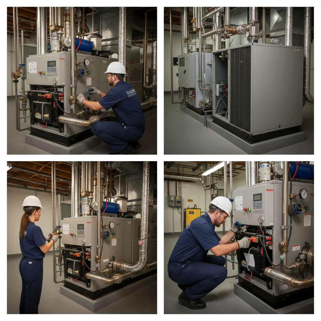 Heating Specialties expert installing a new HVAC system in a South Jersey commercial building.