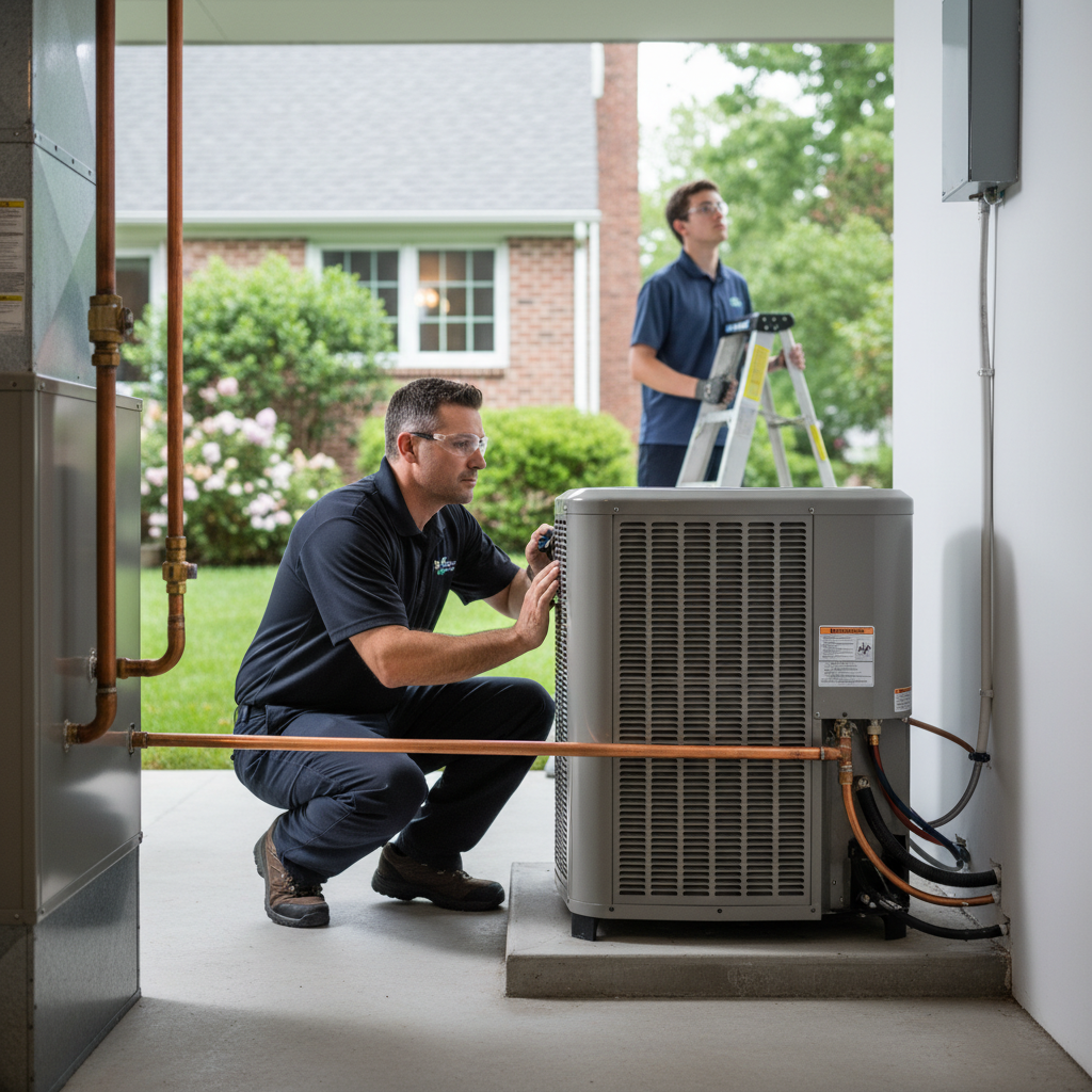 Heating Specialties technician installing a new heating system in a South Jersey residence.